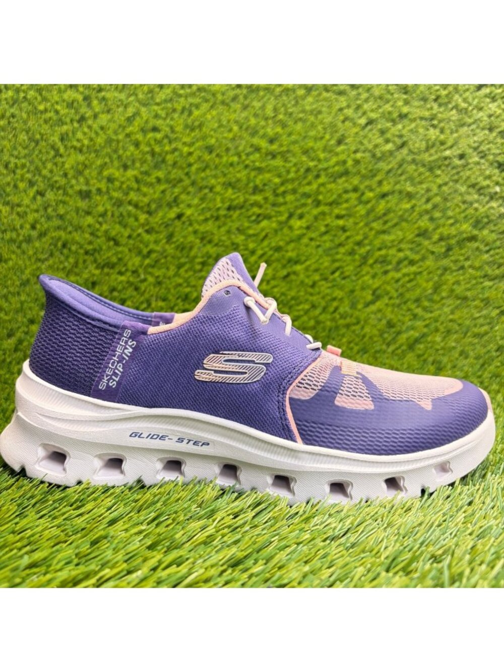 Skechers Glide Step Pro Womens Size 7D Purple Athletic Slip On Shoes Sneakers
